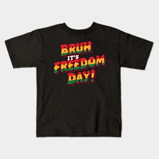 Bruh Juneteenth Freedom Day June 19th Men Women Kids Retro Kids T-Shirt